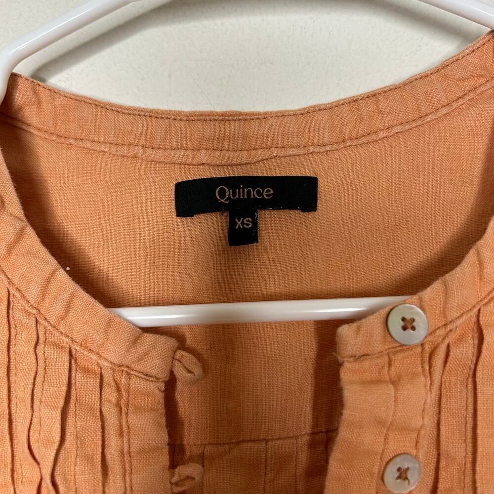 Quince 100% European Linen Sleeveless Swing Dress Terracota Orange - Picture 4 of 6